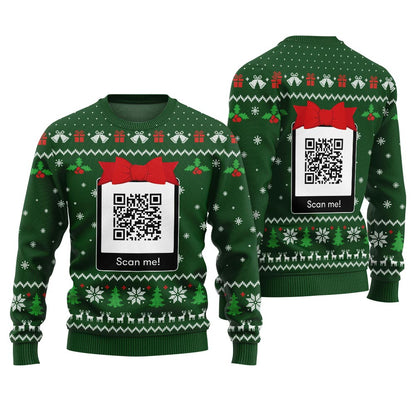 Unique Custom QR Code Funny Ugly Christmas Sweater