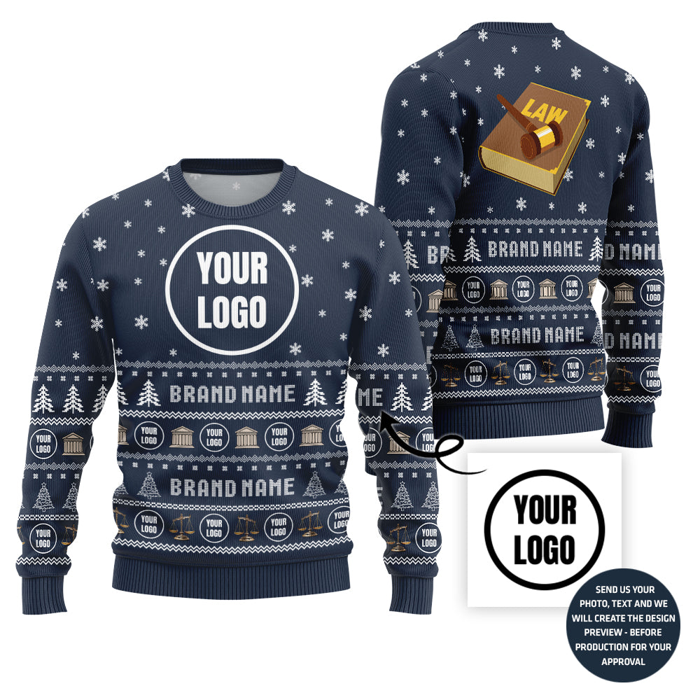 Unique Customized Ugly Christmas Sweater For Law Firm