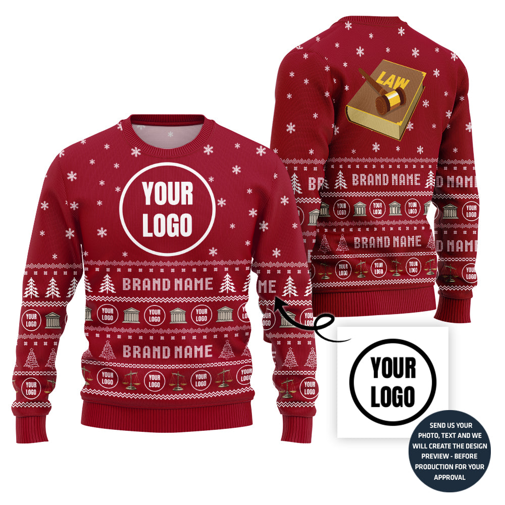 Unique Customized Ugly Christmas Sweater For Law Firm
