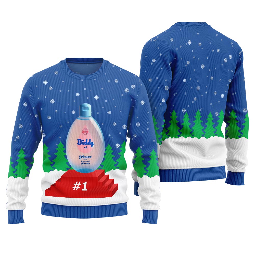 Unique Diddy Oil Gift 2024 Ugly Christmas Sweater For Men