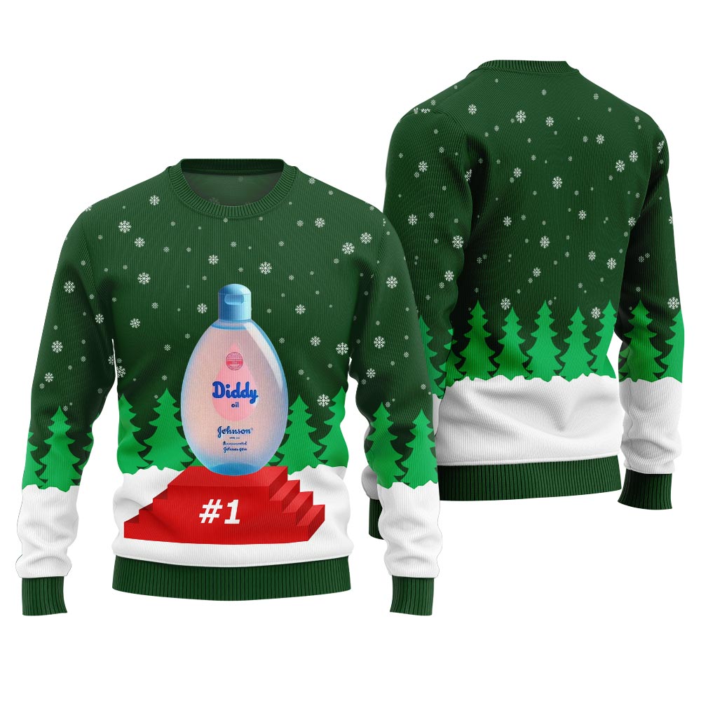 Unique Diddy Oil Gift 2024 Ugly Christmas Sweater For Men