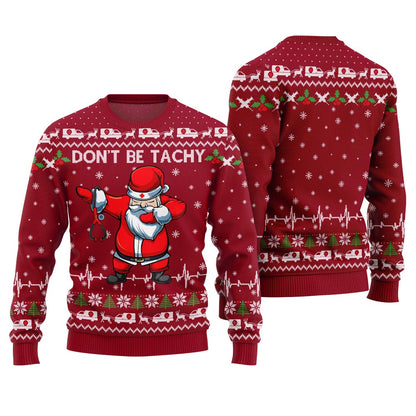 Unique Don't Be Tachy Ugly Christmas Sweater For Nurses Red