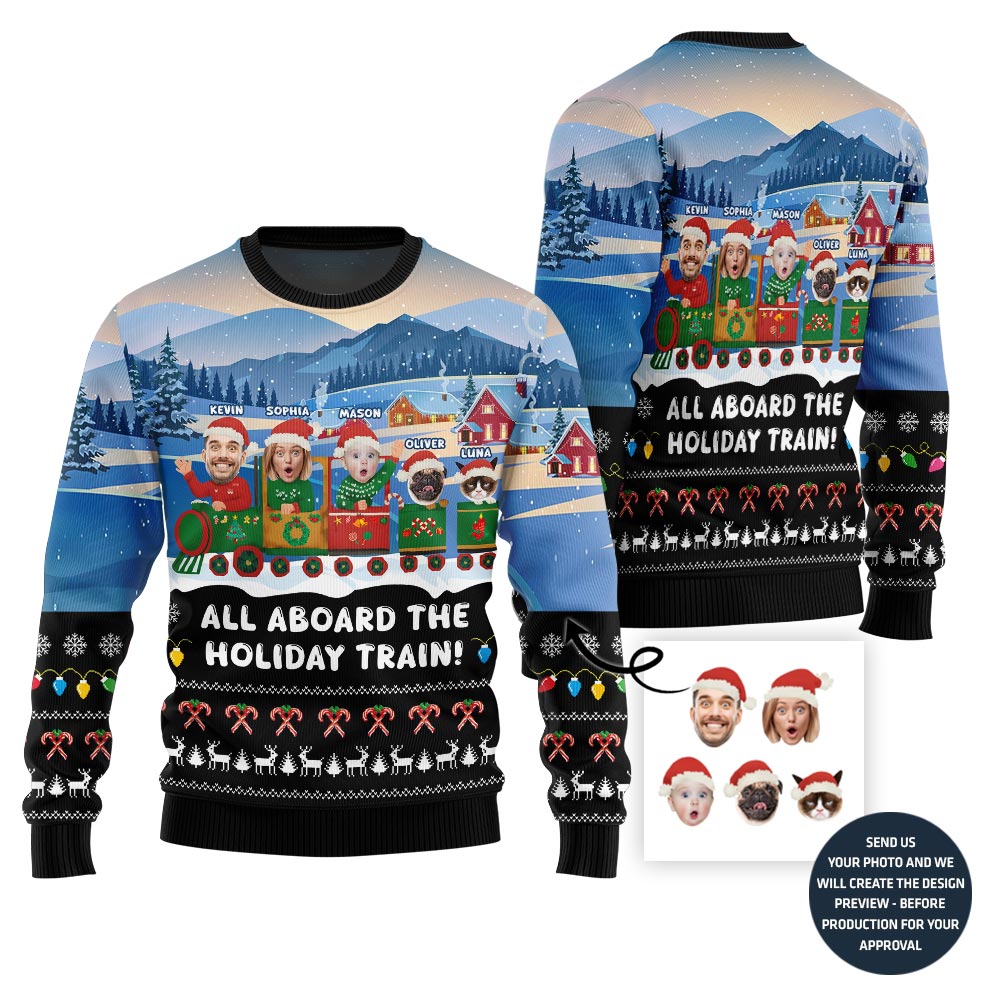 Unique Family Holiday Train Journey Sweater