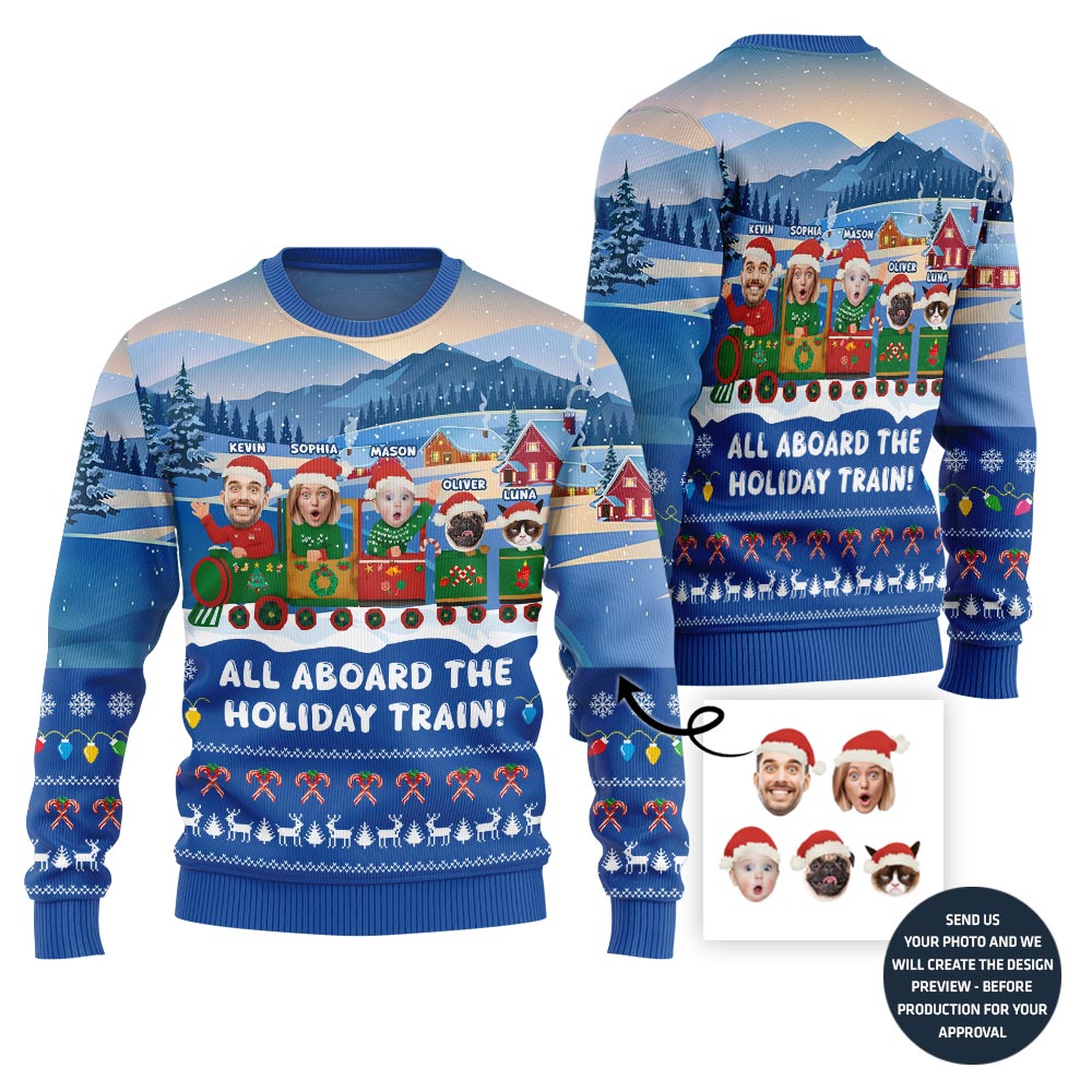 Unique Family Holiday Train Journey Sweater