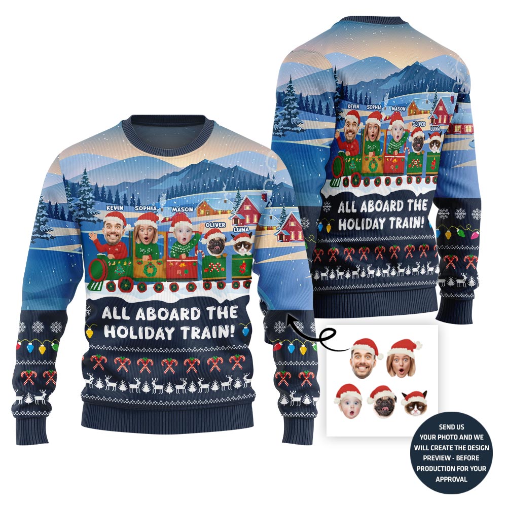 Unique Family Holiday Train Journey Sweater