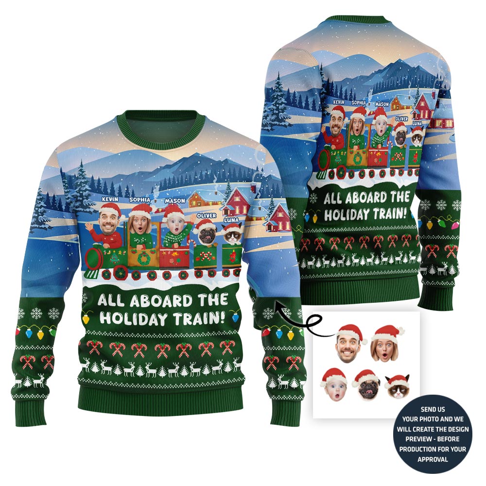 Unique Family Holiday Train Journey Sweater