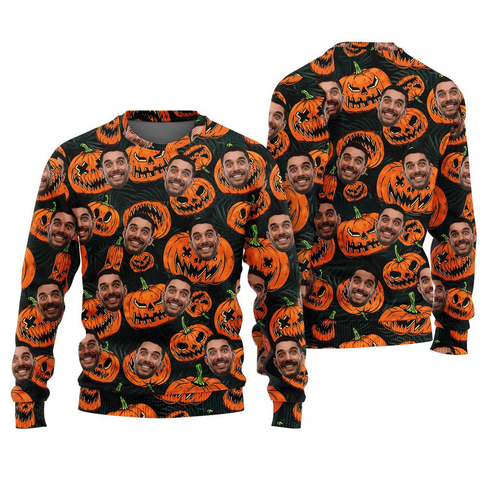 Unique Halloween Sweater Custom Face For Adults
