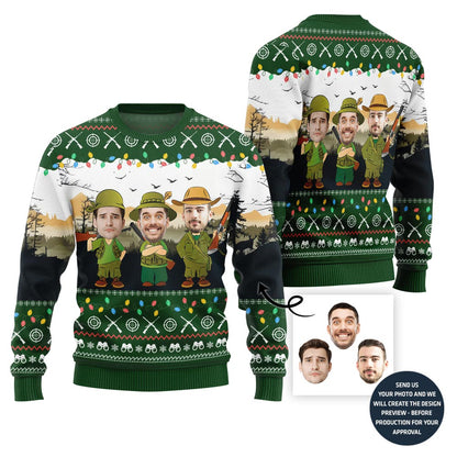 Unique Hunter Team Custom Face Holiday Sweater