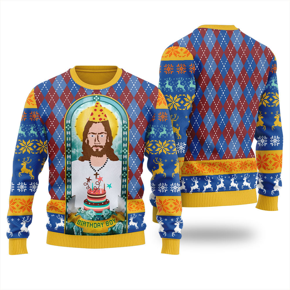 Unique Jesus Birthday Boy Funny Holiday Sweater