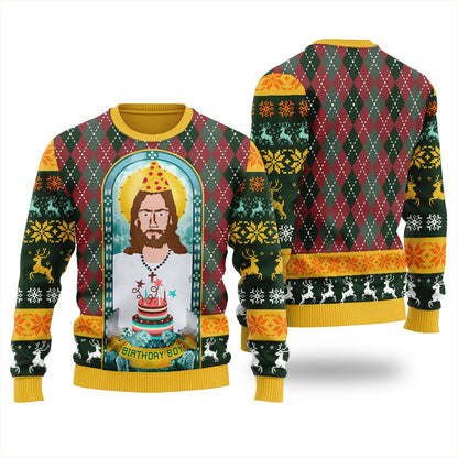 Unique Jesus Birthday Boy Funny Holiday Sweater