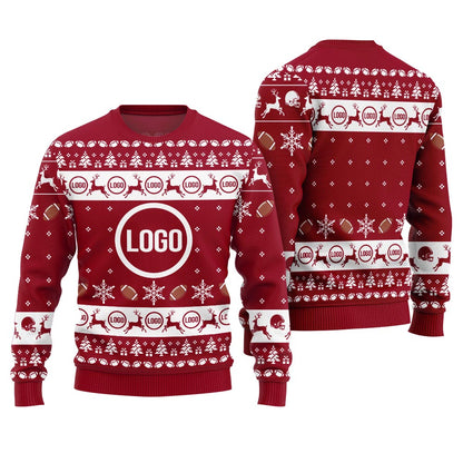 Unique Logo For Football Team Custom Ugly Xmas Sweater Women
