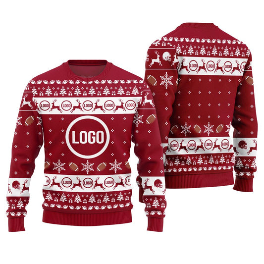 Unique Logo For Football Team Custom Ugly Xmas Sweater Women