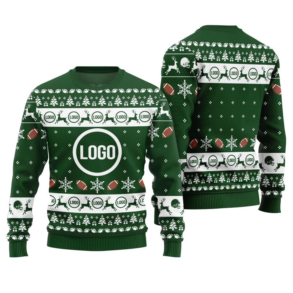 Unique Logo For Football Team Custom Ugly Xmas Sweater Women