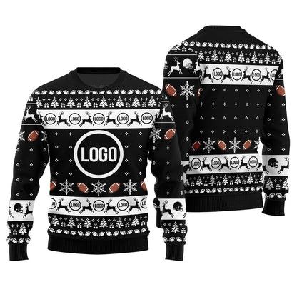 Unique Logo For Football Team Custom Ugly Xmas Sweater Women