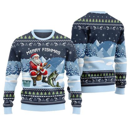 Unique Merry Fishmas Fishing Christmas Sweater