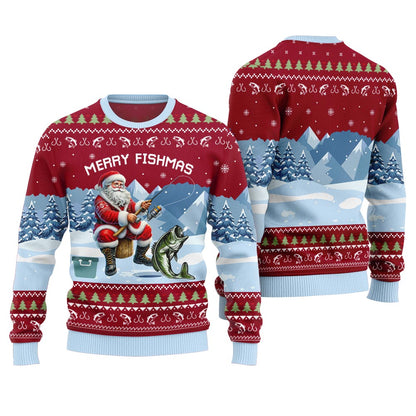 Unique Merry Fishmas Fishing Christmas Sweater
