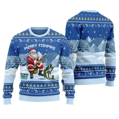 Unique Merry Fishmas Fishing Christmas Sweater