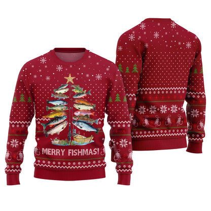 Unique Merry Fishmas Funny Ugly Christmas Sweater