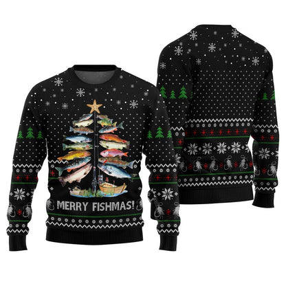 Unique Merry Fishmas Funny Ugly Christmas Sweater