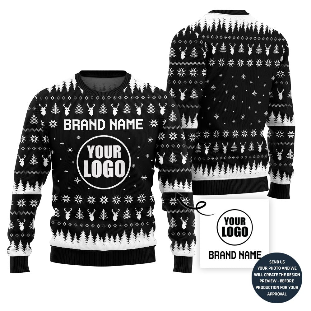 Unique Minimal Custom Logo Ugly Xmas Sweater For Company