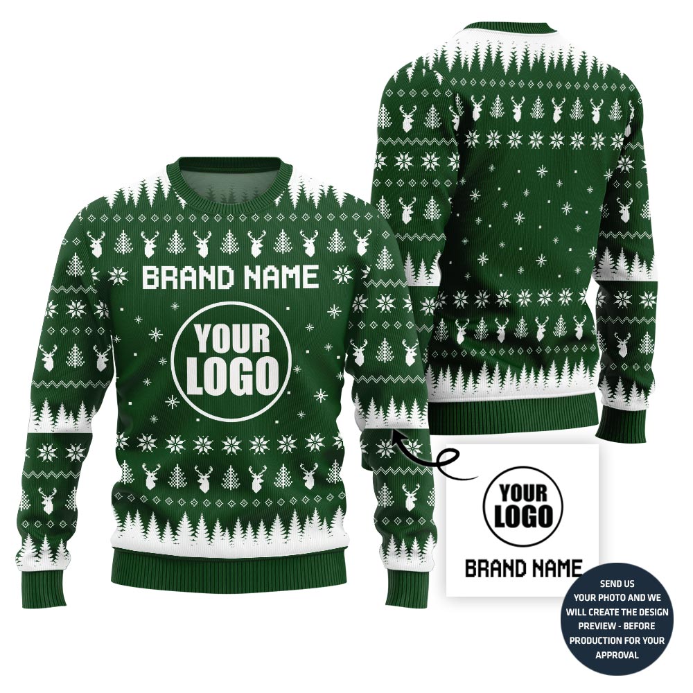 Unique Minimal Custom Logo Ugly Xmas Sweater For Company