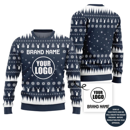 Unique Minimal Custom Logo Ugly Xmas Sweater For Company