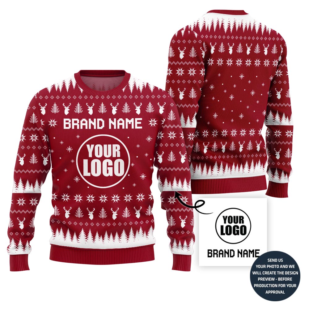 Unique Minimal Custom Logo Ugly Xmas Sweater For Company