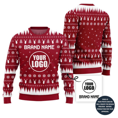 Unique Minimal Custom Logo Ugly Xmas Sweater For Company
