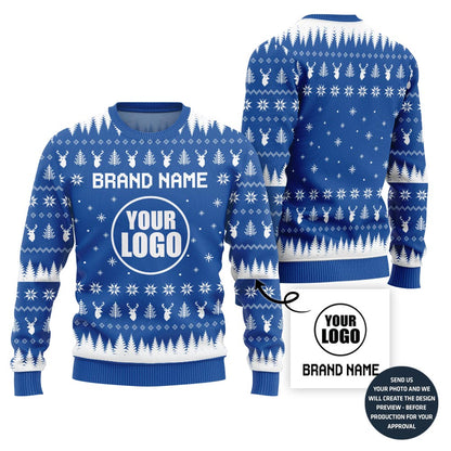 Unique Minimal Custom Logo Ugly Xmas Sweater For Company