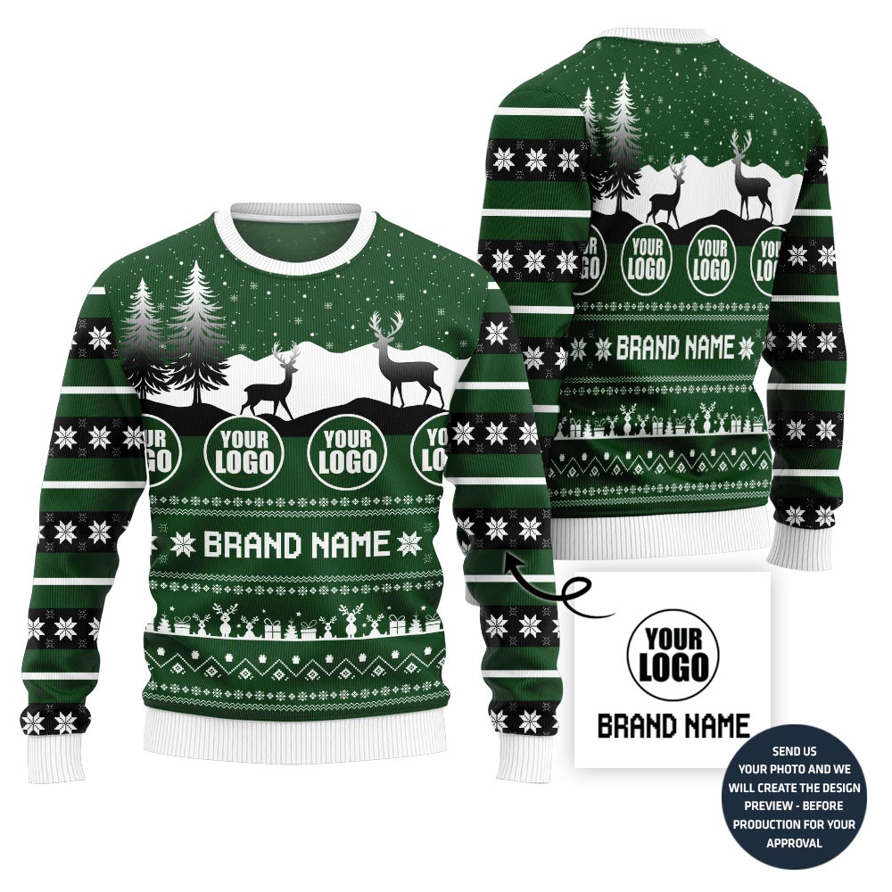 Unique Mountain Reindeer Custom Holiday Sweater