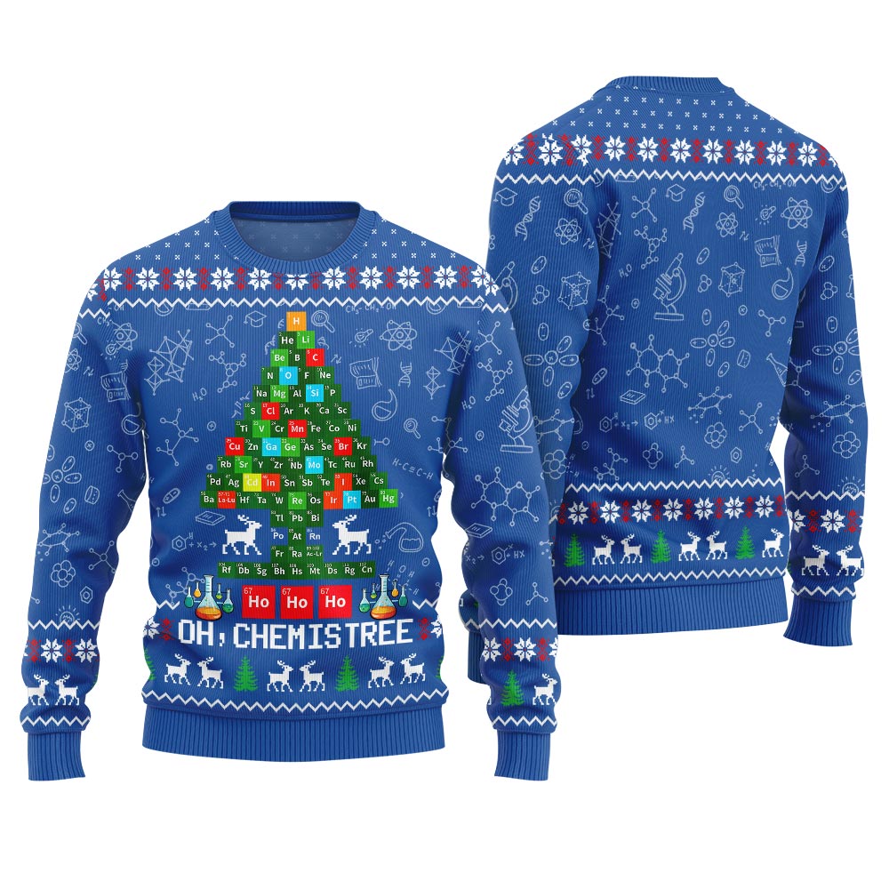 Unique Oh Chemistree Funny Xmas Sweater Royal