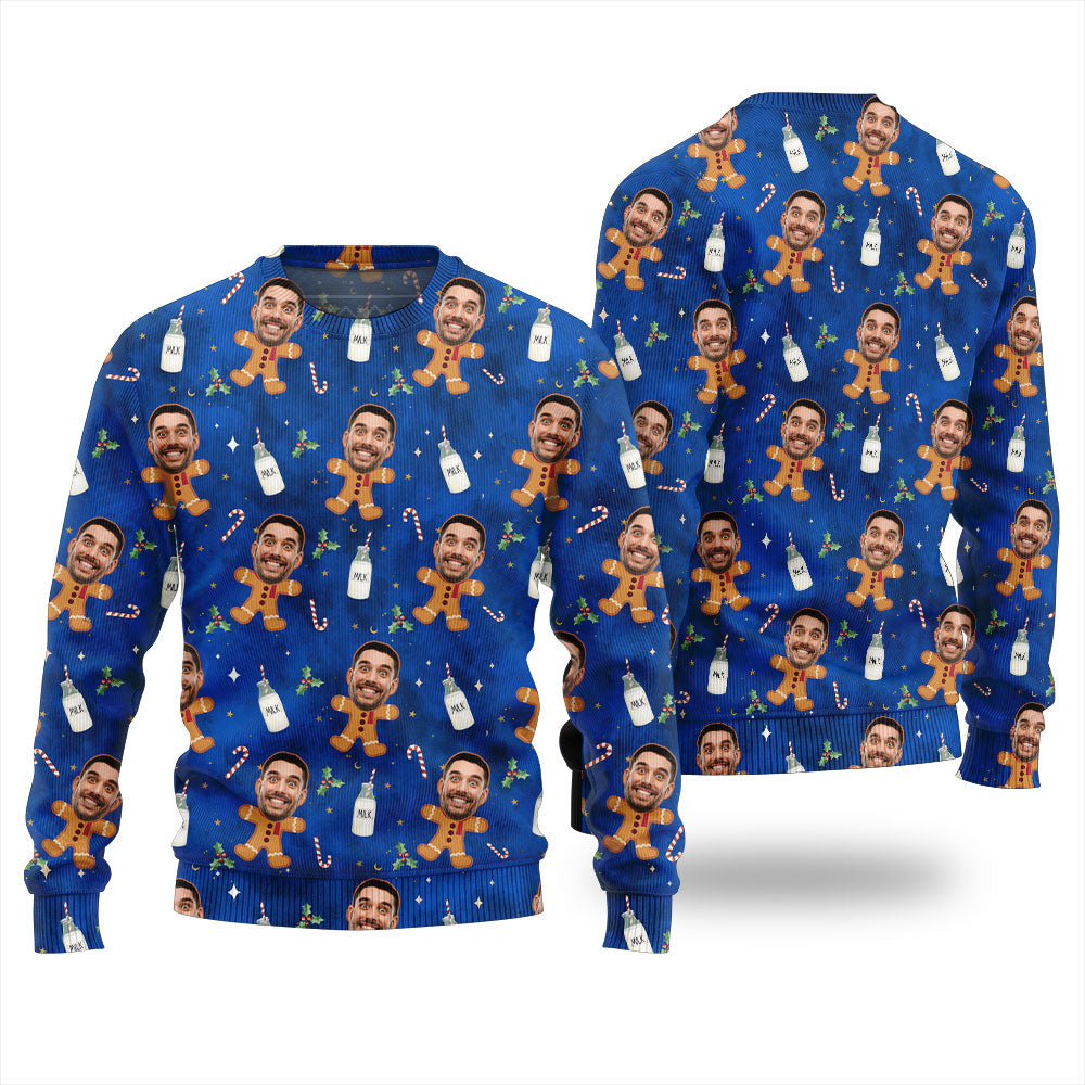 Unique Personalized Gingerbread Face Christmas Sweater