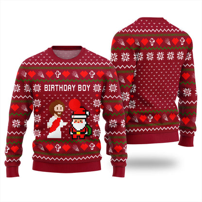 Unique Pixel Santa Jesus Funny Xmas Sweater