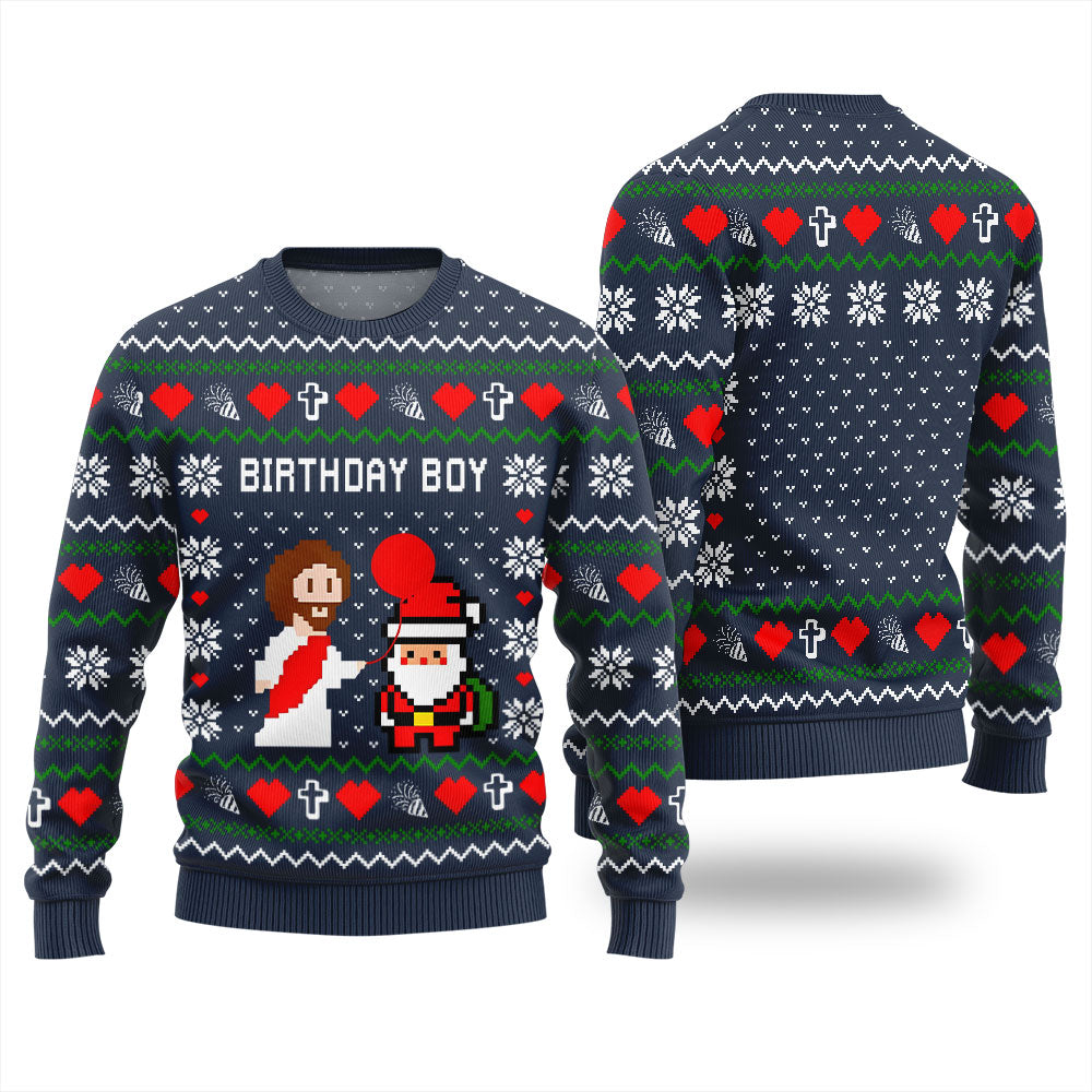 Unique Pixel Santa Jesus Funny Xmas Sweater