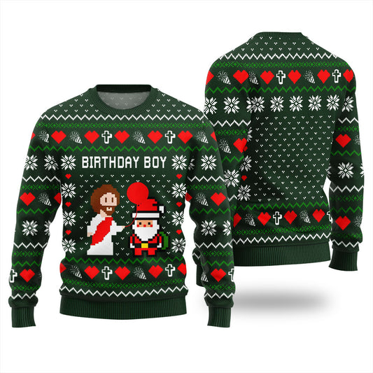Unique Pixel Santa Jesus Funny Xmas Sweater
