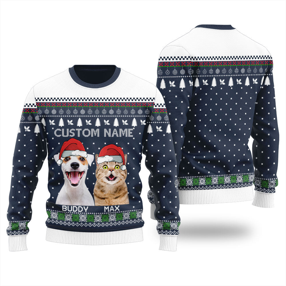 Unique Santa Paws Custom Christmas Sweater With Dog