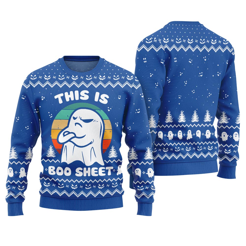 Unique This Is Boo Sheet Funny Sweater For Halloween Royal