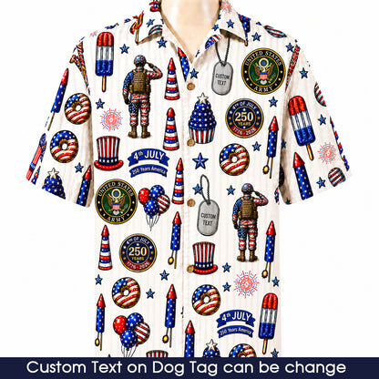 All US Army 4th July 250 Years Anniversary America Veteran Premium Unisex Hawaiian Shirt For Men and Women