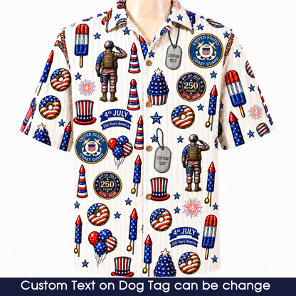 All US Army 4th July 250 Years Anniversary America Veteran Premium Unisex Hawaiian Shirt For Men and Women