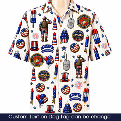 All US Army 4th July 250 Years Anniversary America Veteran Premium Unisex Hawaiian Shirt For Men and Women