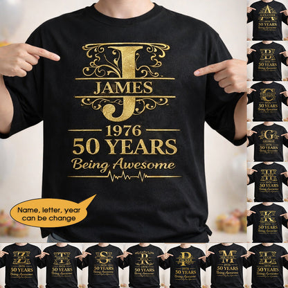 T-Shirt Age personalized name, year, letter for birthday Hot Sale