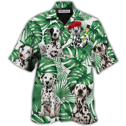 Hawaiian Shirt / Adults / S Dalmatian And Tropical Leaf - Hawaiian Shirt 