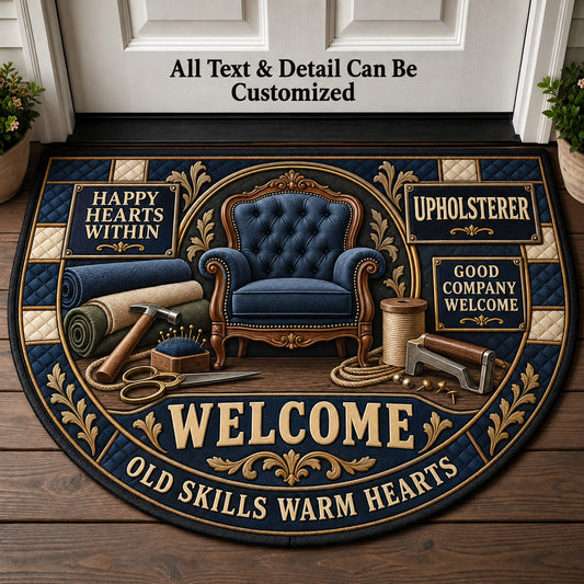 Upholsterer Personalized Half Round Mat | 5To9Vibe