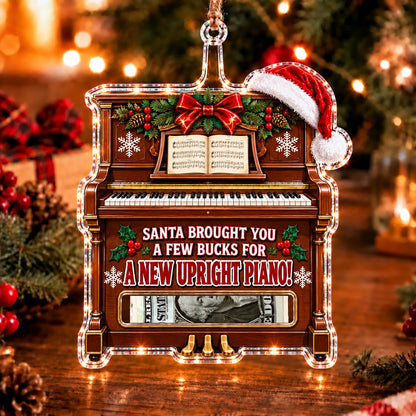 Upright Piano Christmas money holder ornament