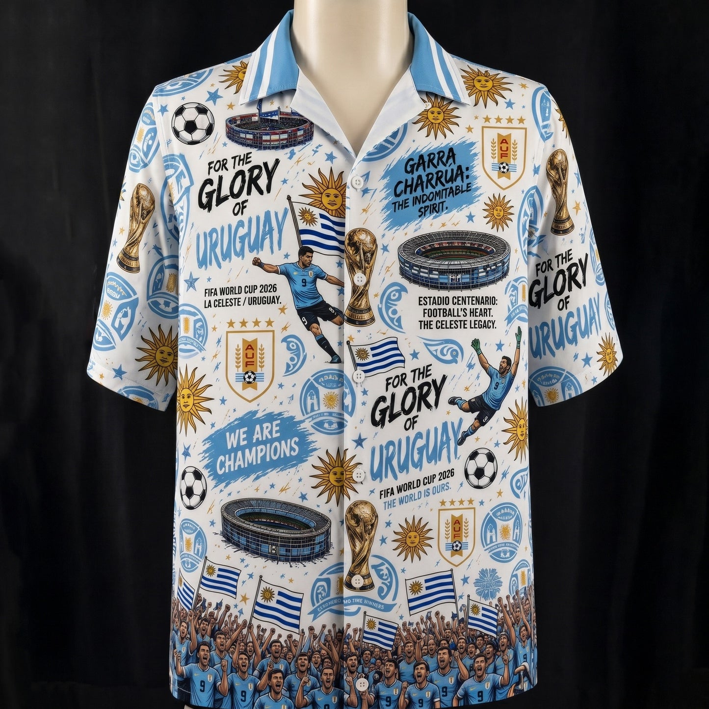 All Teams World Cup Champion Football Soccer Unisex Button-Up Hawaiian Shirt For Men & Women