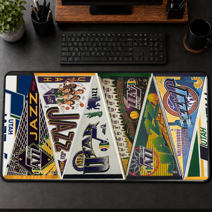 All Basketball Teams Vintage Pennant Anniversary For Fans Desk Mat Mouse Pad Trending - 5to9vibe