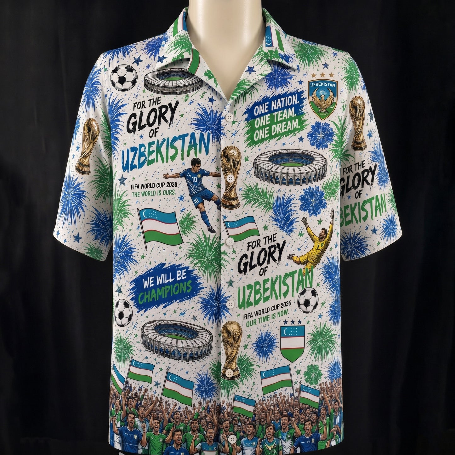 All Teams World Cup Champion Football Soccer Unisex Button-Up Hawaiian Shirt For Men & Women