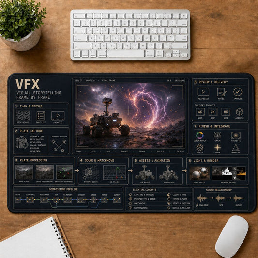 VFX Creative Reference Guide Desk Mat | 5To9Vibe