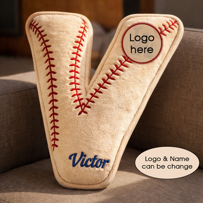 Baseball Pillow Custom Name & Logo Gift For Kids, Friends, Family Irregular-Shaped Pillow Custom-Shaped Pillow-5TO9VIBE
