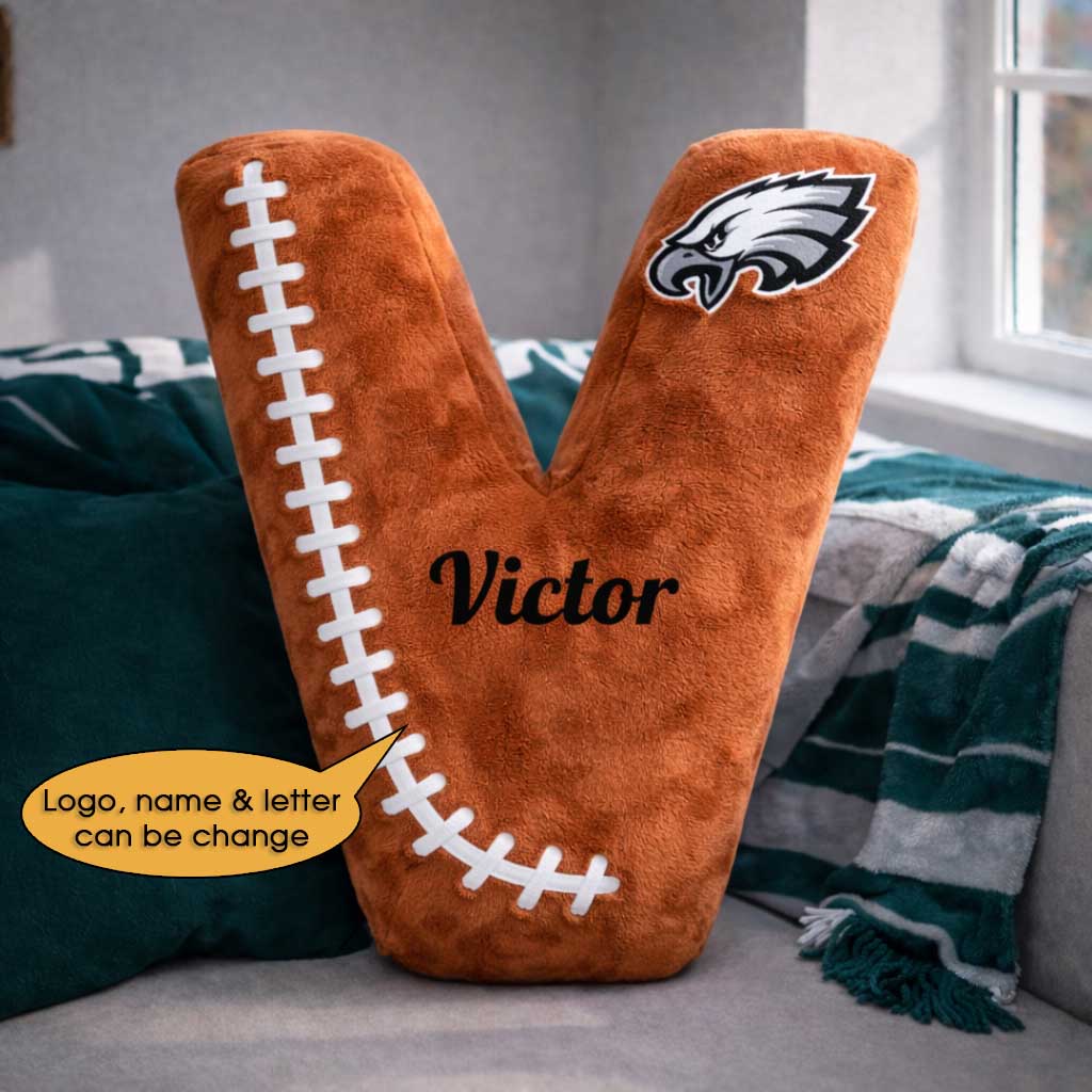 Football Pillow Custom Name and Logo All Teams 2 Irregular-Shaped Pillow Custom